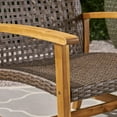 thumbnail image 2 of Camdyn Outdoor 3 Piece Wood and Wicker Club Chairs and Side Table Set, Mixed Mocha, 2 of 9