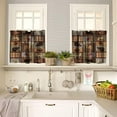 thumbnail image 2 of Retro Rustic Style Curtain Set, Moose Deer Bear Leaf Tree Country Style Farmhouse Window Valances and Tier Set for Kitchen Living Room Café Décor, 2 of 4