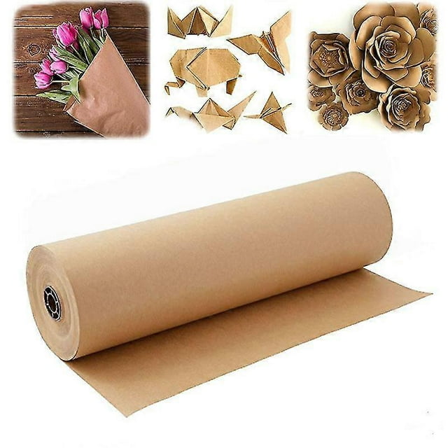 Rollo de papel kraft marrón de 30,5 cm x 30,5 m para embalar regalos y correos