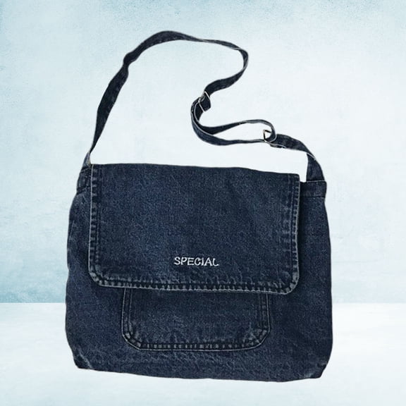 COSMOBETTY Small Dark Denim Crossbody Bag for Women, Casual Vintage Style Purse for Everyday Use and Travel