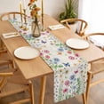 thumbnail image 3 of Table Runner 36 Inches Long for Kitchen Dining, Spring Floral Dresser Scarf Farmhouse, Dining Table Decorations for Wedding/Parties, Pink Blue Flowers Butterfly Farmhouse 13 x 36 In, 3 of 8