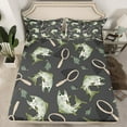 thumbnail image 2 of Castle Fairy Big Bass Fish 4pcs Bed Sheets,Black Green King Sheets,Fishing Hunting Super Cozy Sheet Set,Breathable Rustic Home Decor, 2 of 7