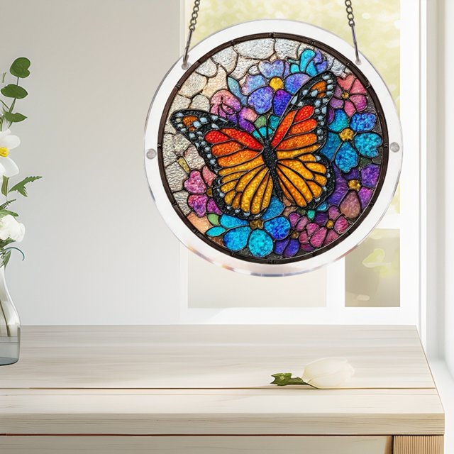 Tong Acrylic Puzzle Style Colored Glass Style Hanging Featuring Unique Irregular Shapes As Home Art Which Can Be Installed On Windows2