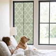thumbnail image 2 of Window Privacy Film Sage Green Morocco Stained Glass Window Film Decorative Sun Block Window Cover Boho Abstract Geometric Grid Plaid Window Clings Static Adhesive Sticker for Bathroom 23.6"x59", 2 of 7
