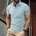 thumbnail image 2 of Mens' Sport Shirt Plus Size Plus Size Turn Down Collar Printed Lightweight Tops Polos Shirts for Men Summer Casual Pullover Blouses T-Shirts Light Blue 3XL, 2 of 6