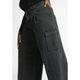 thumbnail image 3 of ELOQUII Women's Plus Size Wide Leg Cargo Jean, 3 of 5