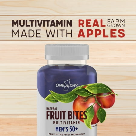 One A Day Men's 50+ Natural Fruit Bites Multivitamin, 60 Count
