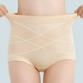 thumbnail image 3 of Women's Briefs Underwear Women Boy Shorts Seams All Previous Light Lace Panties for Women Underwear Seamless Waist Trainer for Postpartum Lifter Panties Pack Variety plus Size Beige M, 3 of 6