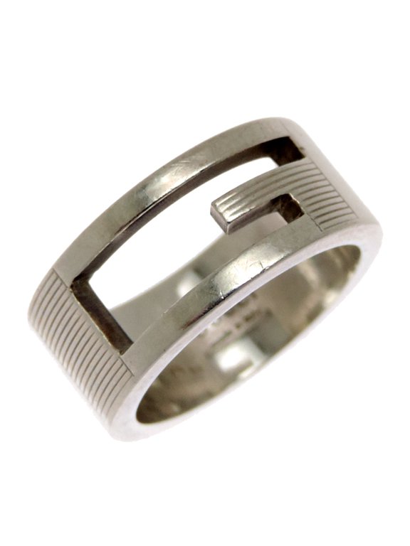 Pre-Owned Gucci #9 Branded G Women's/Men's Ring, Sterling Silver 925