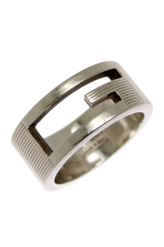 Pre-Owned Gucci #9 Branded G Women's/Men's Ring, Sterling Silver 925