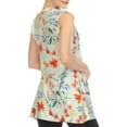 thumbnail image 3 of White Mark Women's Sleeveless Floral Pleated Tunic Top with Pockets, 3 of 6