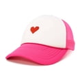 thumbnail image 3 of Dalix Pixel Heart Embroidered Valentines Mesh Trucker Hat in Hot Pink White, 3 of 3