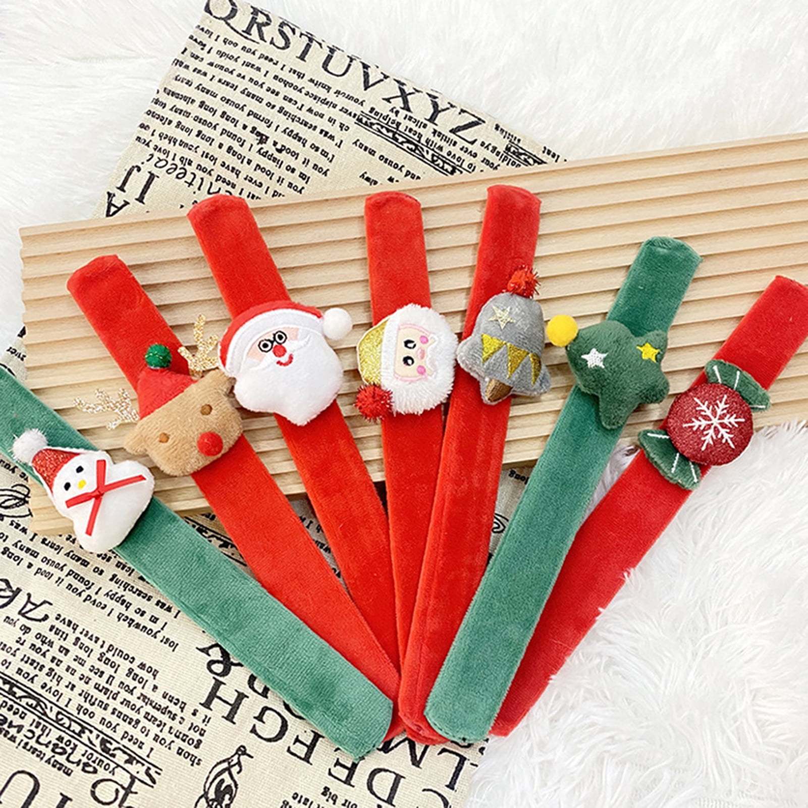 Vnanda 7Packs Christmas Slap Bracelets Xmas Slap Bands Party Toys Gifts