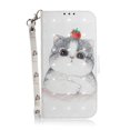 thumbnail image 1 of Case for Nokia C21 Plus Cover Magnetic 3D Pattern Wallet Flip Case With Strap - Cat, 1 of 5