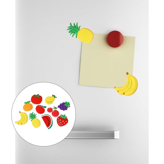 FONDOTIN Assorted Color Fruit Refrigerator Magnets Set, Rubber Kitchen Decor Accessories