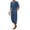 Denim Blue, variant on COOFANDY Men's 2 Pieces Linen Set Henley Shirt Short Sleeve and Harem Capri Pants Wide Leg Baggy Beach Yoga Trousers Outfits