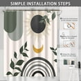 thumbnail image 2 of Mid Century Abstract Boho Aesthetic Shower Curtain Set, Gray Nature Leaf Sun Modern Minimalist Home Bathroom Curtain Decor with 12 Hooks 72 Inch Wide * 84 Inch High Grey, 2 of 6