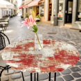 thumbnail image 6 of Red Ombre Round Tablecloth for 36-44 Inch Tables, Fitted Table Cover with Elastic Edge, Gradient Abstract Art Vintage Waterproof Outdoor Table Cloth Protector for Patio Garden Dinner Picnic, 6 of 9