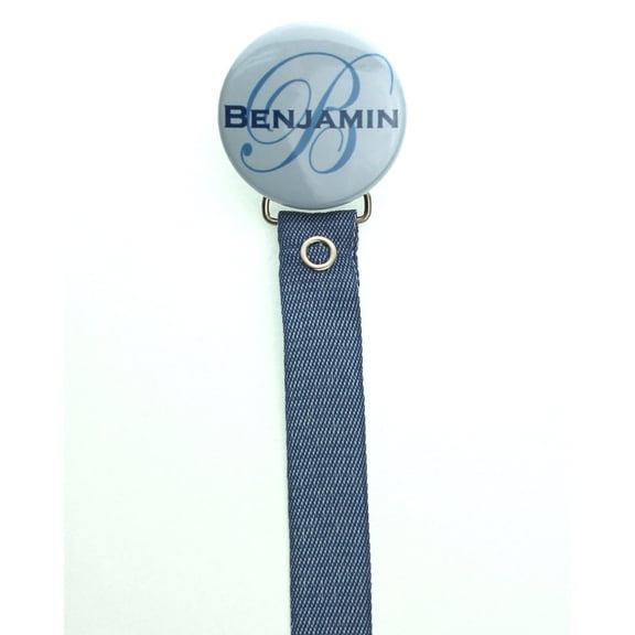 Personalized Name Denim Pacifier Clip