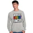 thumbnail image 3 of Worlds Gayest Uncle Birthday Pride Men's Big & Tall Long Sleeve Graphic Tee Brisco Brands 3X, 3 of 5