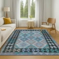 thumbnail image 7 of Addison Rugs Mayfield Premium Machine Washable Transitional Tribal Teal Rectangle Rug, 10' x 14', 7 of 7