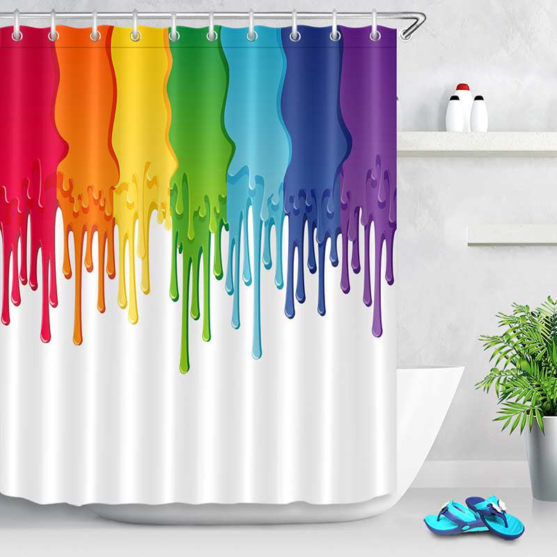 Details about   Shower Curtain WITH HOOKS Waterproof Mildew Resistant Colorful and Creative 