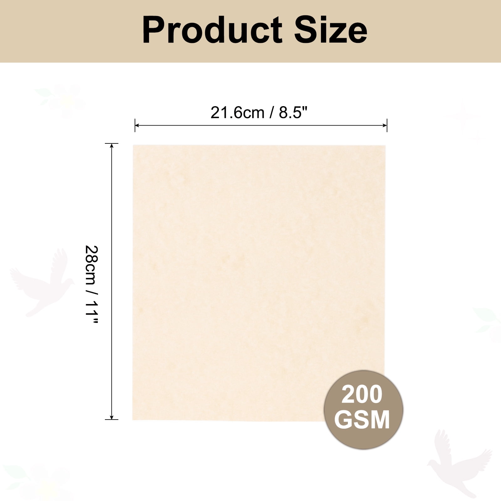 Uxcell Parchment Paper Aged Look Stationery Vintage Paper Sheet for Certificate Invitation Envelope Light Brown 8.5 x 11 Inch