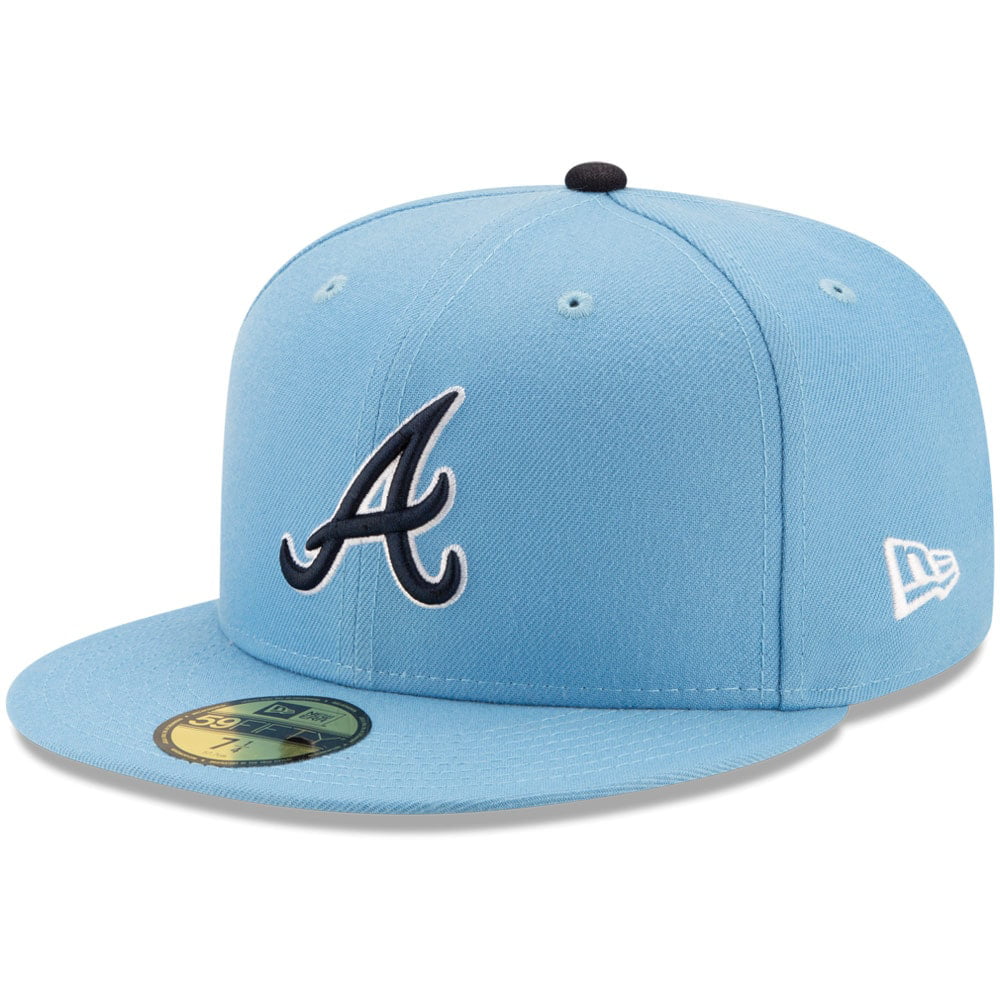blank light blue fitted hat