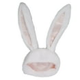 thumbnail image 1 of Sombrero de conejito para cosplay, para fiestas, con capucha de felpa blanca, divertido sombrero con orejas de conejo para mujeres y hombres., 1 of 14