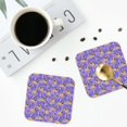 thumbnail image 4 of Yiaed Pugs and Flowers Print Leather Coasters for Drinks - Cup Coasters Coffee Table Kitchen Table Bar, Home & Office Gifts Handmade Drink Coasters-Square, 4 of 6
