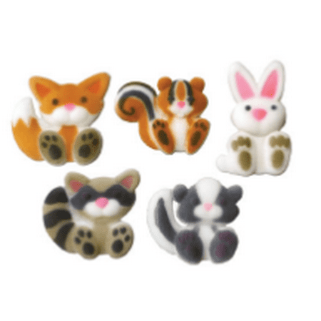 Edible Sugar Flowers - 24pk Woodland Animals 1 1/2