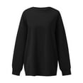 thumbnail image 4 of Sweatshirt for Women Women's Fashion Round Neck Solid Color Long Sleeve Sweatshirt Top, 4 of 7