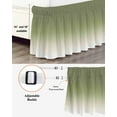 thumbnail image 3 of Sage Green Bed Skirt California King Size 16" Drop and Beige Ombre Color Gradient Ruffled Wrap Around Bed Skirts Adjustable Elastic Bedskirt Dust Ruffle for California King Size Bed, 3 of 7
