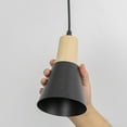 thumbnail image 4 of KAYYELAMP H-Type Track Lamp Black Mini Metal Shade Wooden Base Adjusted Cord Track Mount Pendant Light for Kitchen Dining Table Loft(No Bulb, Track), 4 of 7