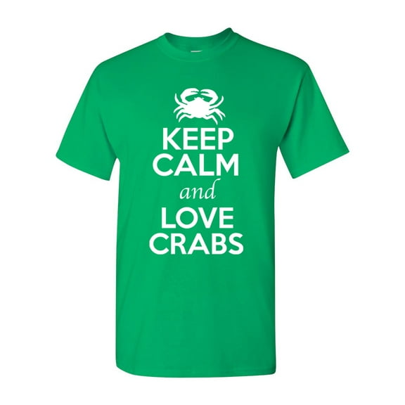 Keep Calm And Love Crabs Sea Animal Lover Adult T-Shirt Tee