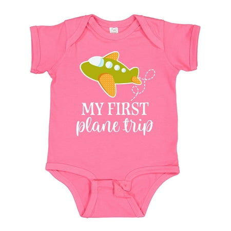 

Inktastic My First Plane Trip Airplane Travel Gift Baby Boy or Baby Girl Bodysuit