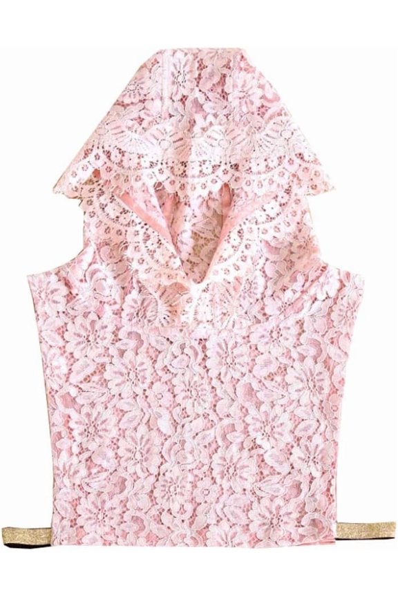 Stylish Detachable Half Shirt Blouse False Collar with Hat Lace Collar Fake Collar Dickey Collar for Women