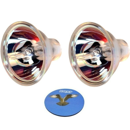 Axial Filament Dichroic Reflector HQRP 2-Pack EJA 21V 150W MR16 dichroic 2 inch reflector GX5.3 Bi-pin base Medical Halogen Lamp Bulb plus HQRP Coaster ()