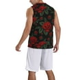 thumbnail image 2 of Pofeuu Roses Print Basketball Jersey, Shirts for Men Youth Basketball Jersey Crew Neck-Large, 2 of 6