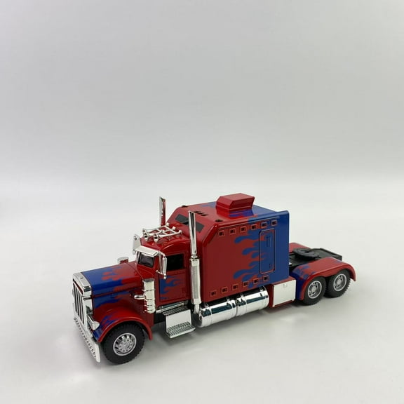MITREGALKE Model toy vehicles,Toy Semi Heavy Truck Model 1/24 Red Alloy Collectible Diecast Vehicles with Lights and Sounds