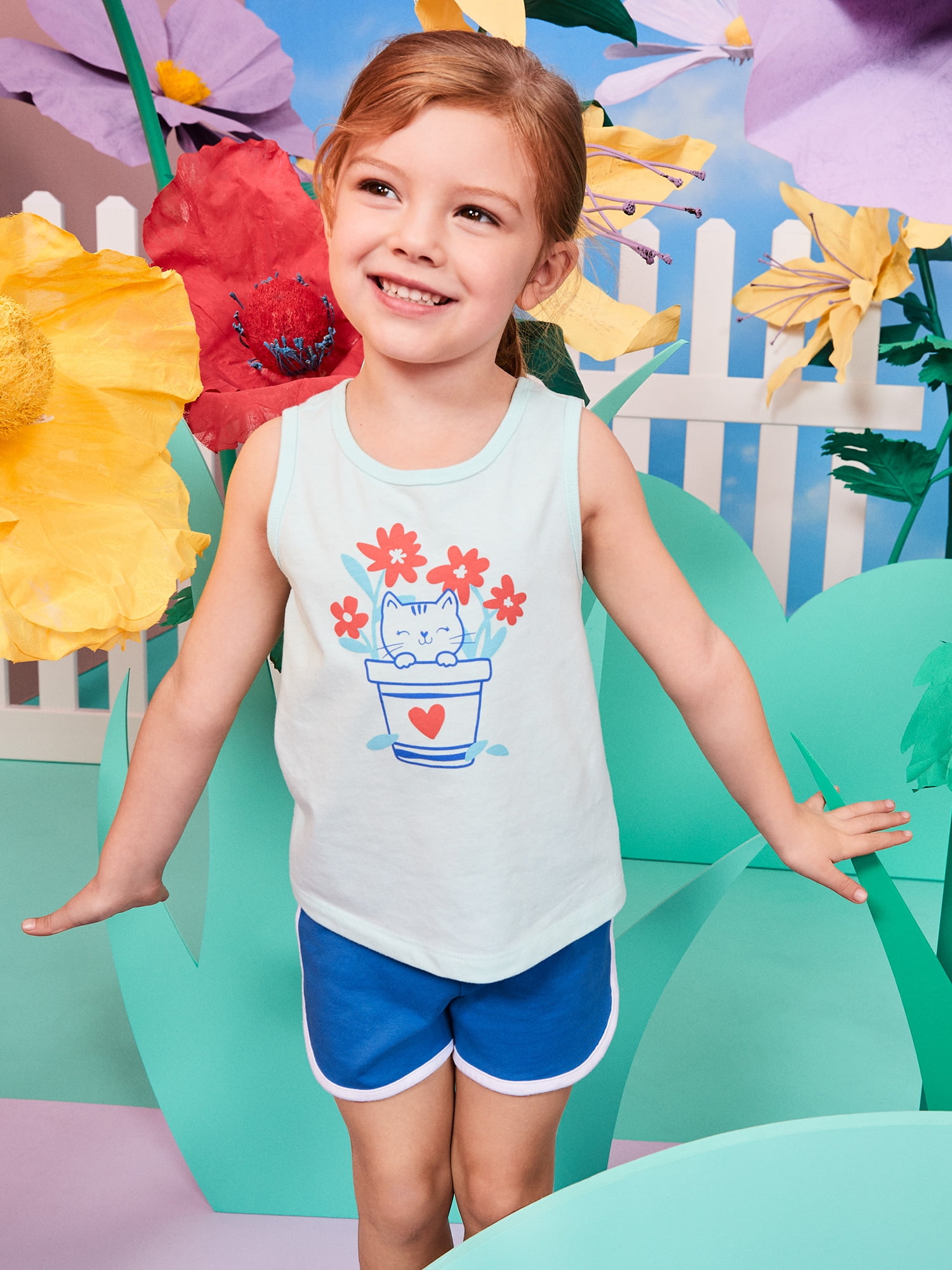 Garanimals Newborn, Baby & Toddler Girl Cotton Graphic Tank Top, Sizes 0-6T