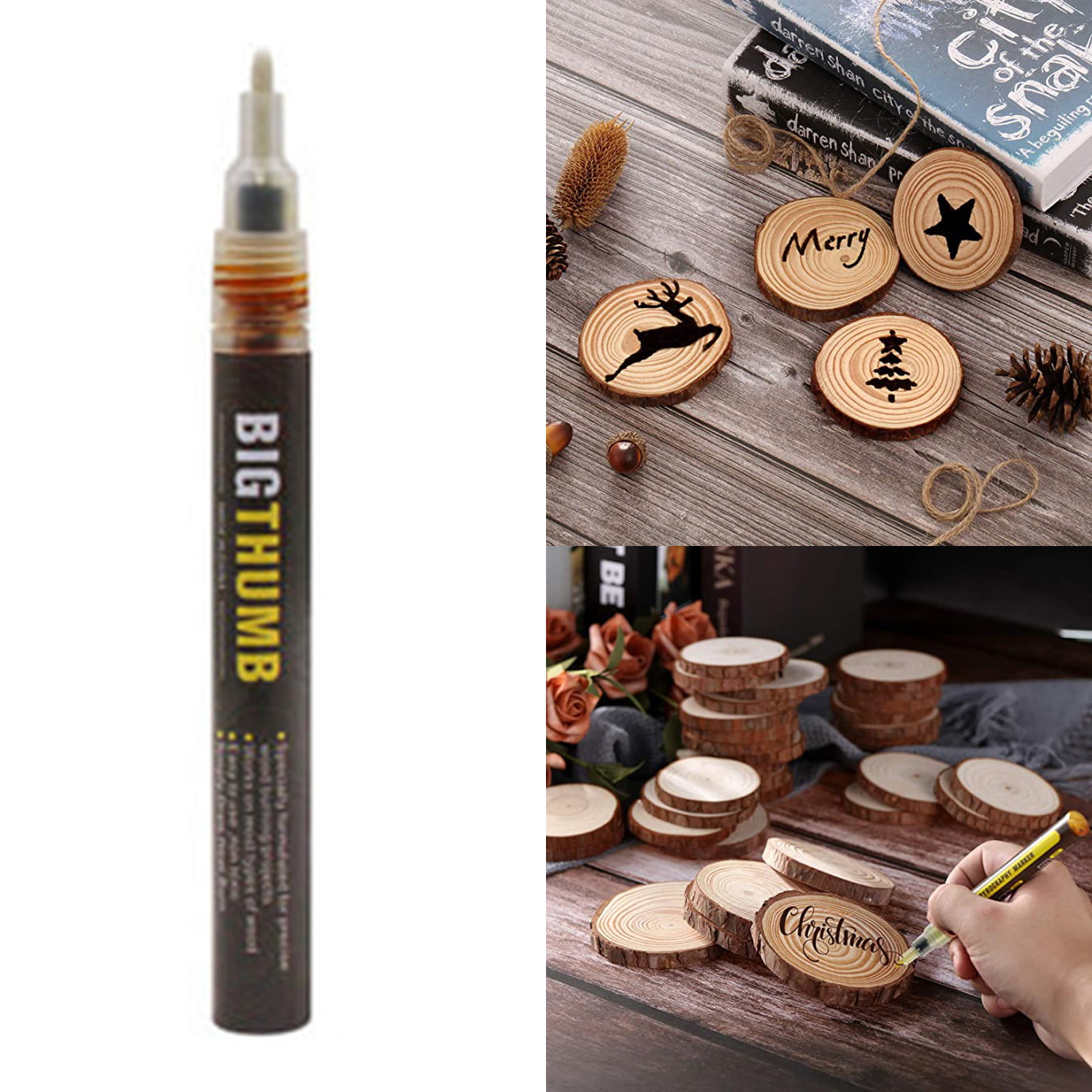 Teexpert Wood Burning Gel Pen Kit,4 OZ Wood Burning Paste,2 Scorch Pens  Double-Sided, 4 Tips, Squeegee, Sandpaper for DIY Heat Sensitive Wood  Burning