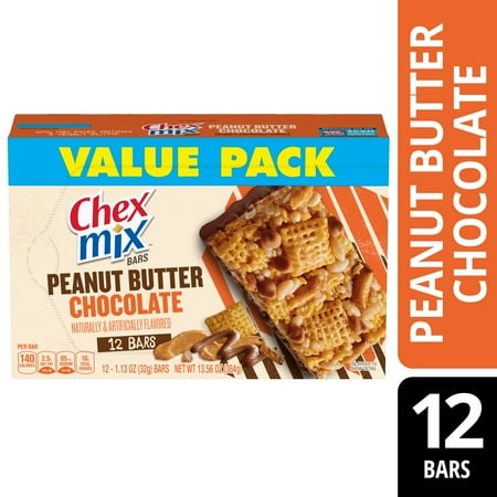 Chex Mix Peanut Butter Chocolate Treat Bar  Value Pack  12 Bars