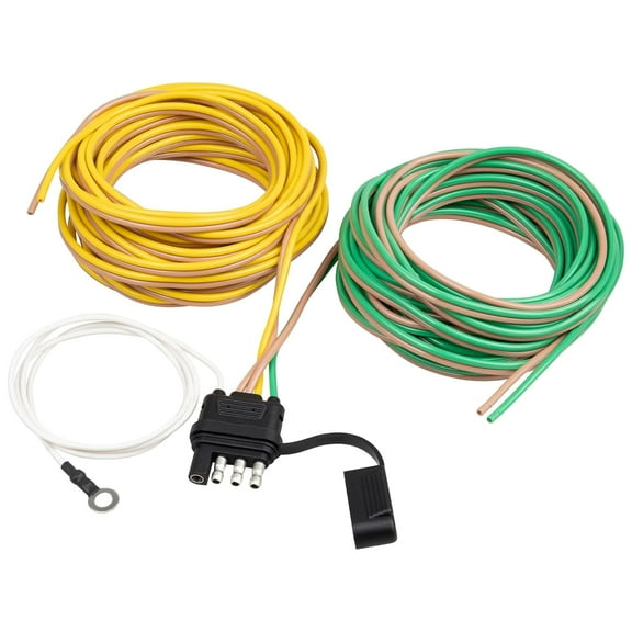 4 Pin 5 Wire Trailer Wiring Harness 22FT,Trailer Side 4 Pin Wishbond Trailer Light Wiring 18AWG for Utility Rewiring Both-Side Taillights 4 Way Flat Replacement Plug