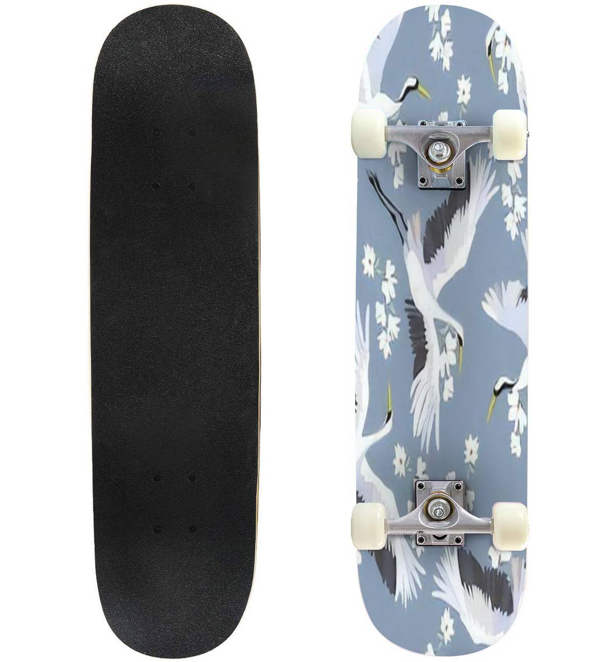 bird owl on a branch Skateboard Complete Longboard 8 Layers Maple Decks Double Kick Concave Skate Board watercolor collection of plants and flowers 31x8 Standard Tricks Skateboards Outdoors 