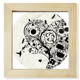 thumbnail image 1 of Plantas de flor negro blanco Art en grano silueta Pantalla de escritorio de pared de fotograma cuadrado, 1 of 4