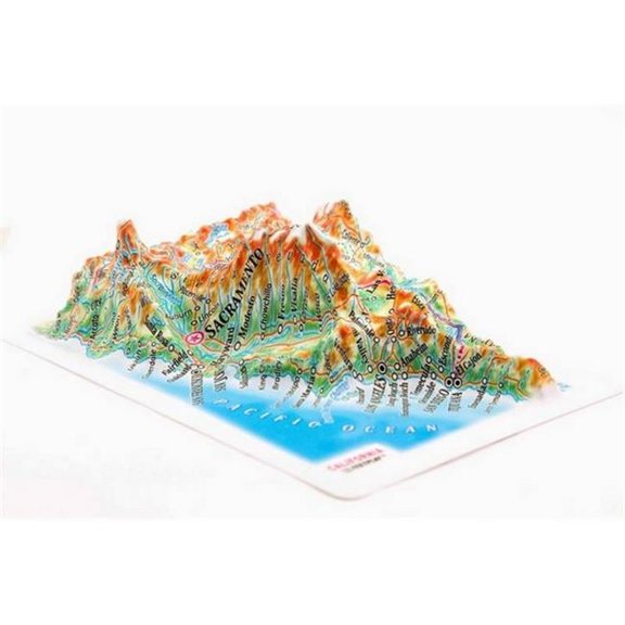 TestPlay 3298 California Raised Relief Map, Rubberized Foam Backing - Souvenir Size