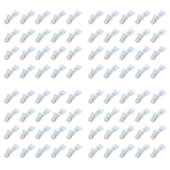 80 Pcs Plastic ID Card Name Tag Holder Badge Strap Clip White Clear