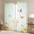 thumbnail image 2 of Manfei Kawaii Butterfly Blackout Curtains,Floral Stripe Window Curtains Pack of 2 (38x45 Each), 2 of 6