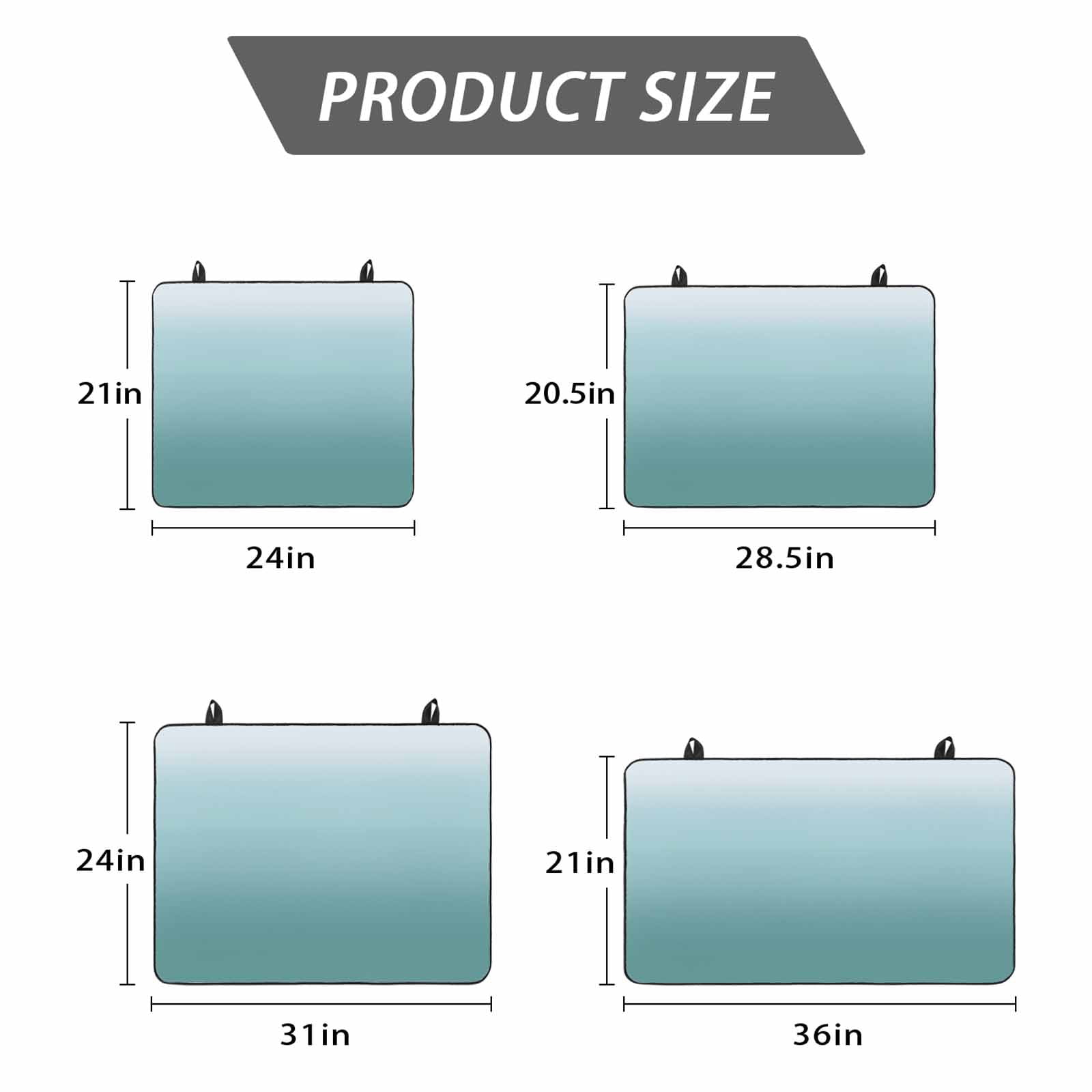 Turquoise Ombre Stove Top Cover for Electric Stove, Heat-proof & Non Slip Glass Top Stove Cover Protector, Teal White Gradient Modern Abstract Art Kitchen Flat Cooktop Rubber Mat 31x24 Inches
